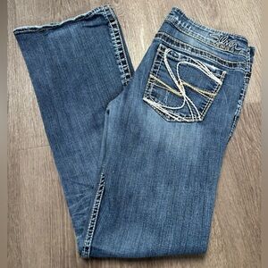 Silver Jeans Frances Bootcut Jeans size s/m W28 L31 Mid Rise Stretch Med Blue